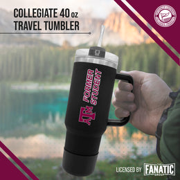 Texas A&M Aggies Collegiate 40oz Stainless Steel Travel Tumbler with Handle for Alumni - Black