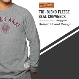 Texas A&M Aggies College Gray University Seal Crewneck Sweatshirt - Gray