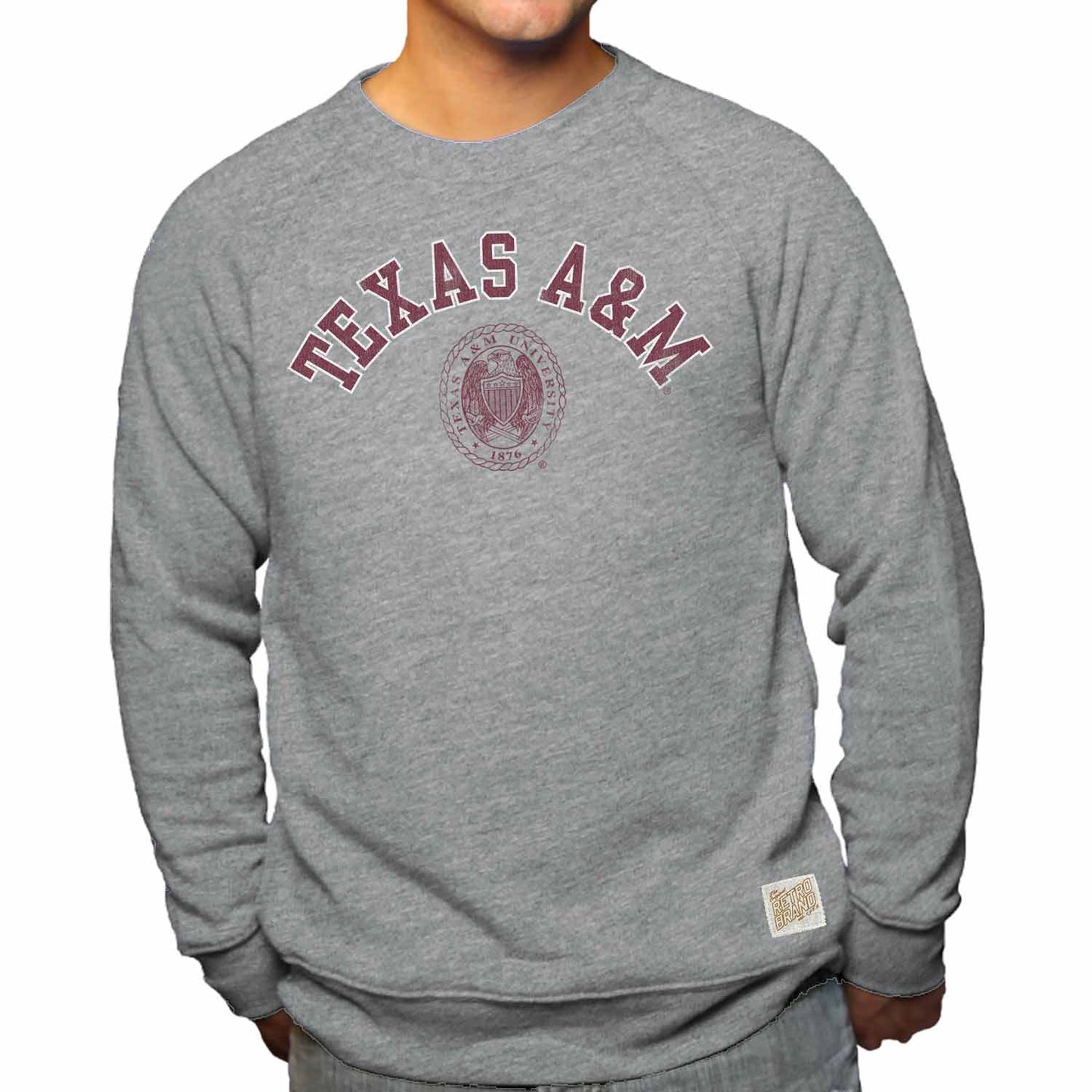 Texas A&M Aggies College Gray University Seal Crewneck Sweatshirt - Gray