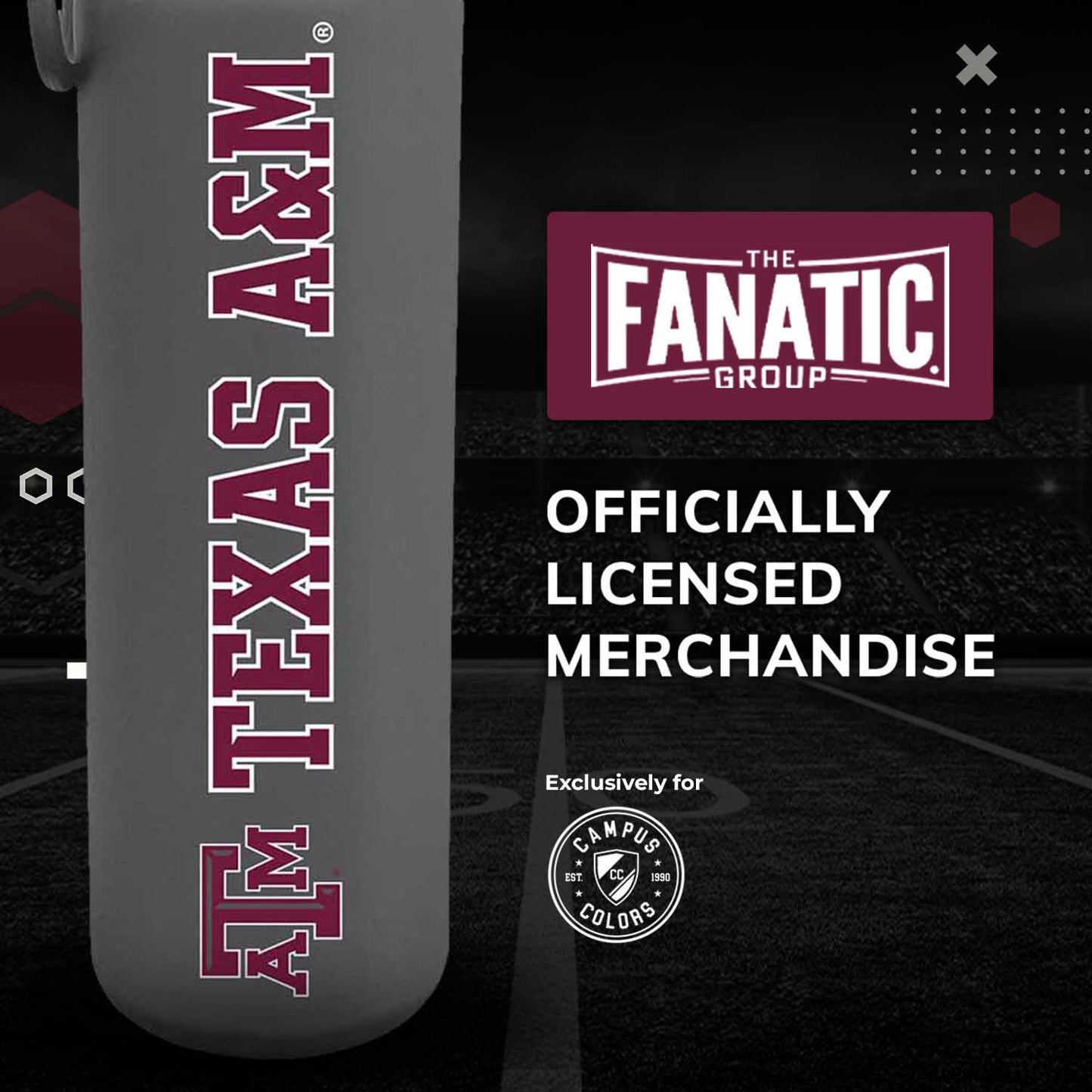 Texas A&M Aggies NCAA Stainless Steel Water Bottle - Sport Gray