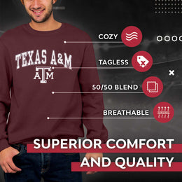 Texas A&M Aggies Adult Arch & Logo Soft Style Gameday Crewneck Sweatshirt - Maroon