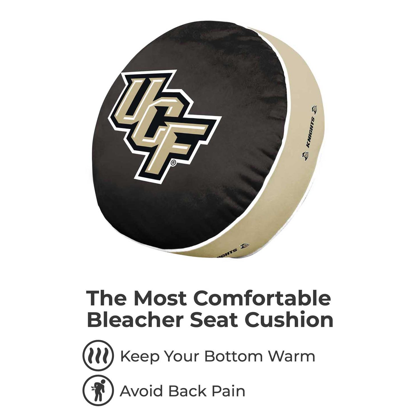 Central Florida Knights Team Logo 15 Inch Ultra Soft Stretch Plush Pillow - Black