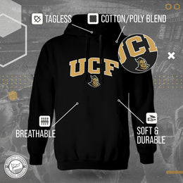 Central Florida Knights NCAA Adult Tackle Twill Hooded Sweatshirt - Black