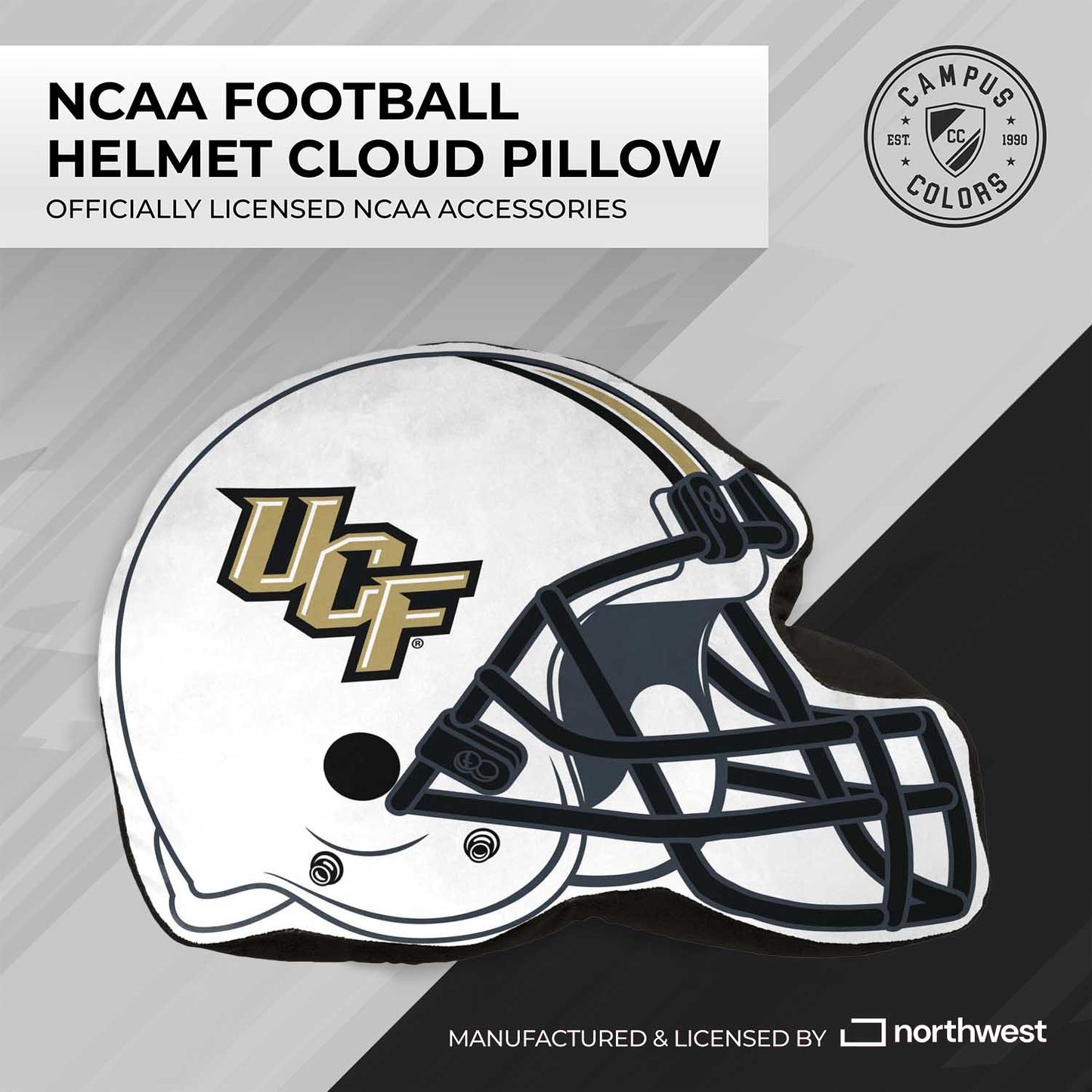 Central Florida Knights NCAA Helmet Super Soft Football Pillow - White