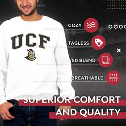 Central Florida Knights Adult Arch & Logo Soft Style Gameday Crewneck Sweatshirt - White