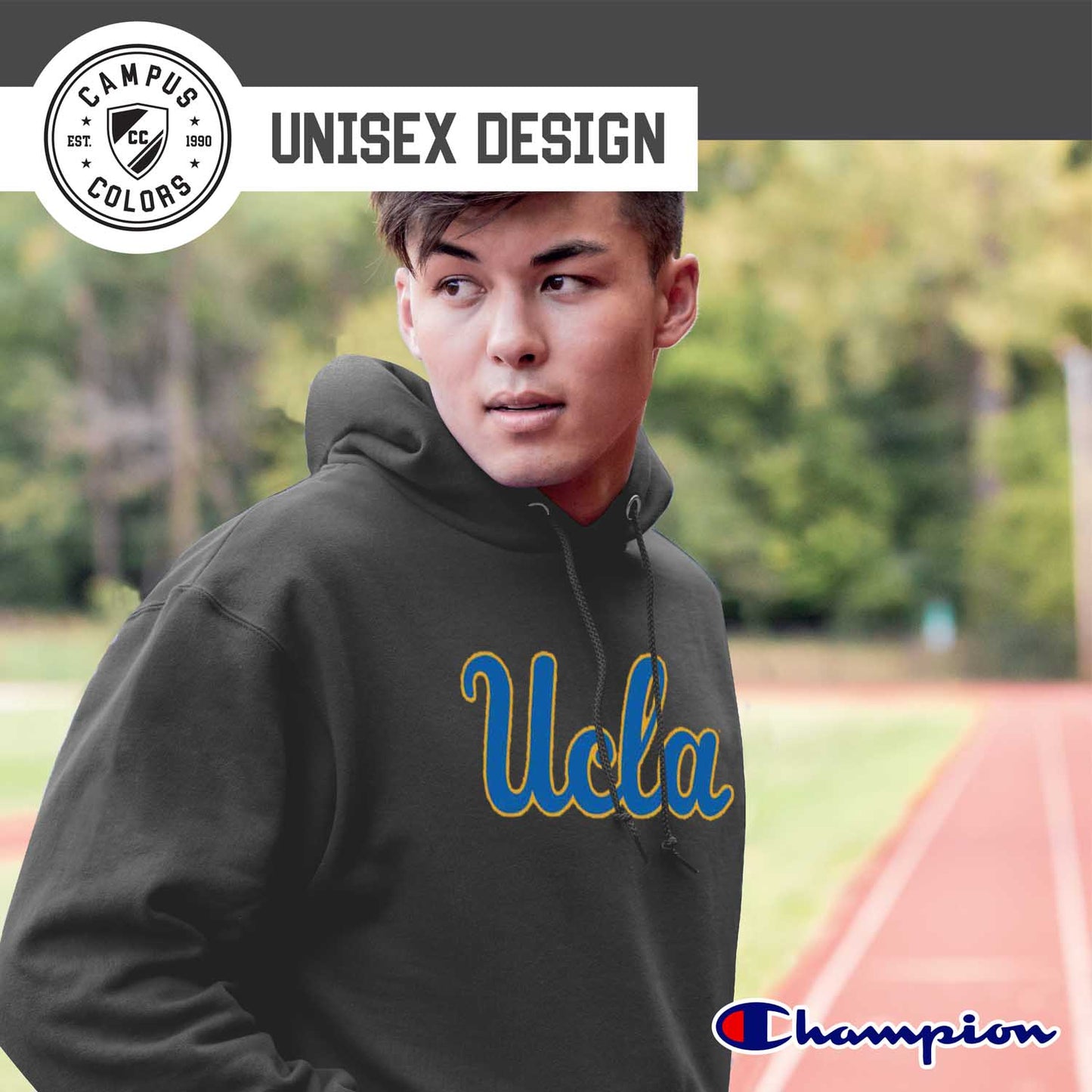 UCLA Bruins Adult Mascot Fleece Hooded Sweatshirt - Charcoal