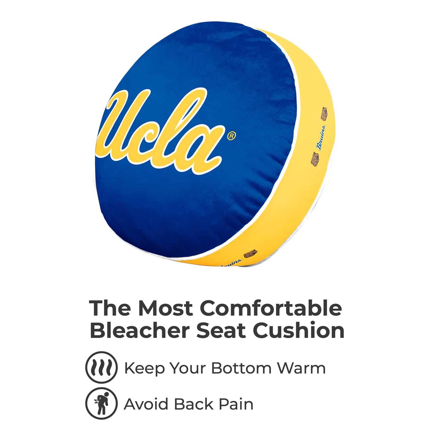 UCLA Bruins Team Logo 15 Inch Ultra Soft Stretch Plush Pillow - Blue