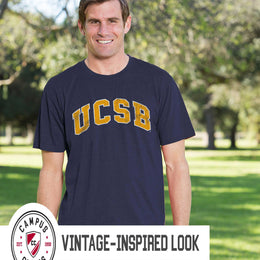 UCSB Gauchos Adult MVP Heathered Cotton Blend T-Shirt - Navy