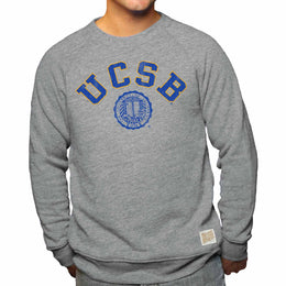 UCSB Gauchos College Gray University Seal Crewneck Sweatshirt - Gray