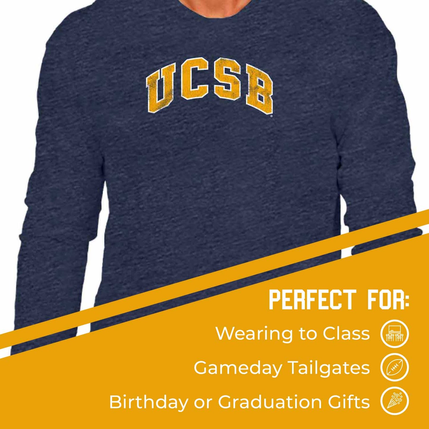 UCSB Gauchos NCAA MVP Adult Long-Sleeve Shirt - Navy