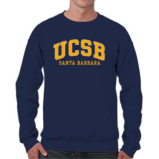 UCSB Gauchos Campus Colors Adult Arch & Logo Soft Style Gameday Crewneck Sweatshirt  - Navy