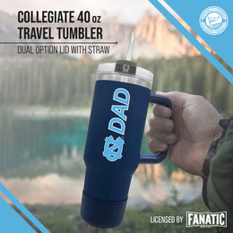 North Carolina Tar Heels Collegiate 40oz Stainless Steel Travel Tumbler with Handle for Dad - Navy
