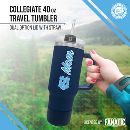 North Carolina Tar Heels Collegiate 40oz Stainless Steel Travel Tumbler with Handle for Mom - Navy