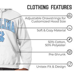 North Carolina Tar Heels Adult Arch & Logo Soft Style Gameday Hooded Sweatshirt - White