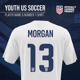 USA National Team The Victory Officially Licensed Youth US Women's National Soccer Team Alex Morgan Name & Number T-Shirt - White #13