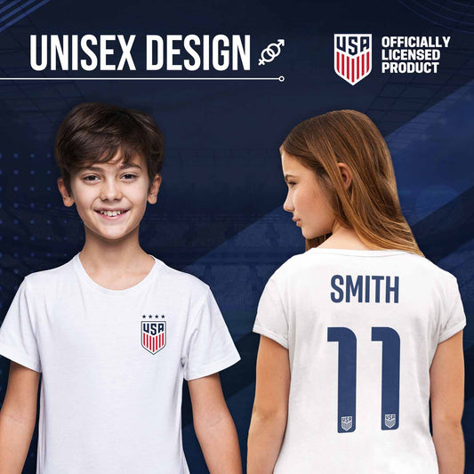 USA National Team The Victory Officially Licensed Youth US Women's National Soccer Team Sophia Smith Name & Number T-Shirt - White #11