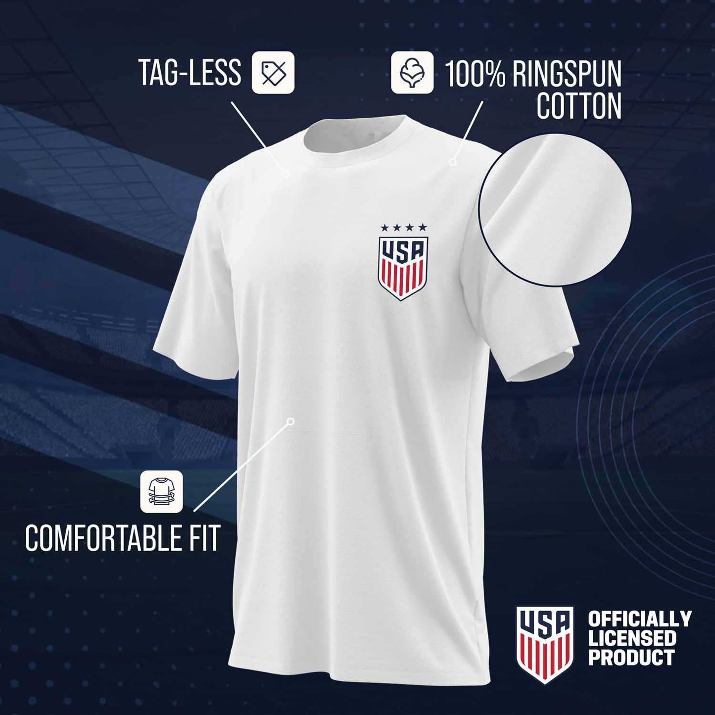 USA National Team The Victory Officially Licensed Youth US Women's National Soccer Team Trinity Rodman Name & Number T-Shirt - White #20