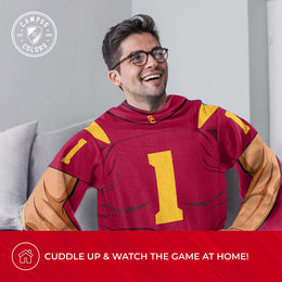 USC Trojans NCAA Team Wearable Blanket with Sleeves - Red