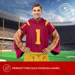 USC Trojans NCAA Team Wearable Blanket with Sleeves - Red