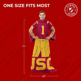 USC Trojans NCAA Team Wearable Blanket with Sleeves - Red