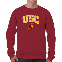 USC Trojans NCAA Adult Tackle Twill Crewneck Sweatshirt - Cardinal