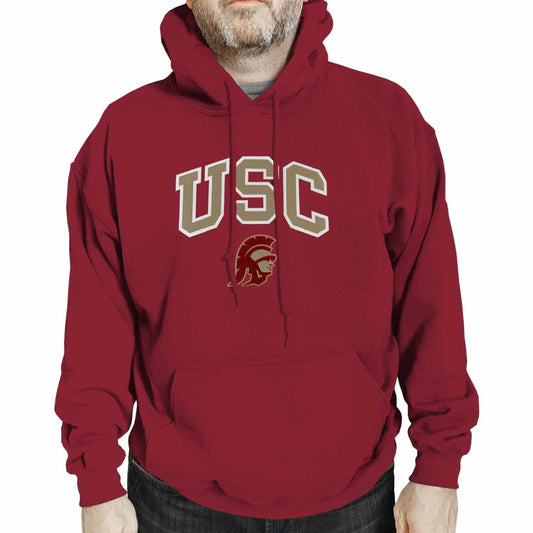 USC Trojans NCAA Adult Tackle Twill Hooded Sweatshirt - Cardinal