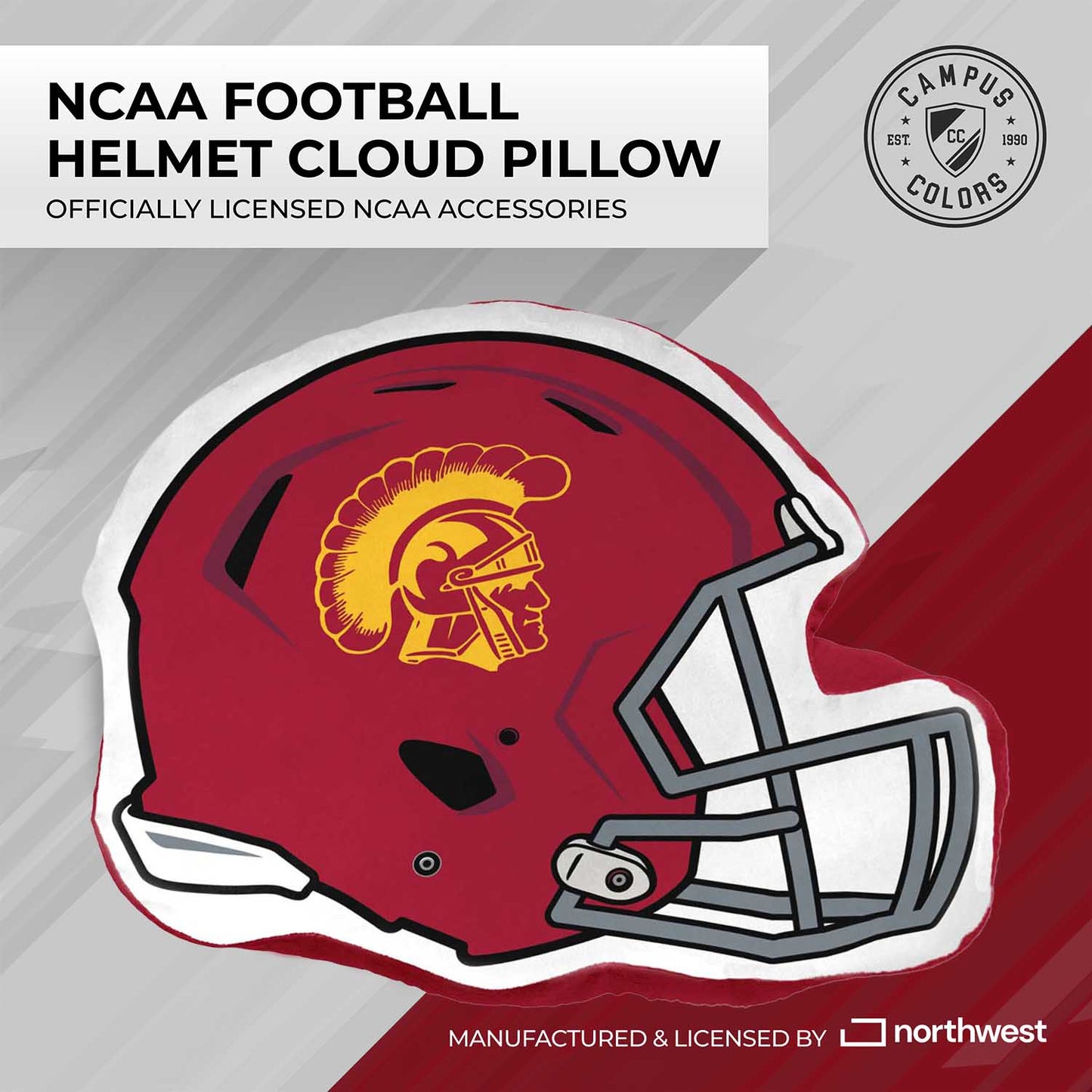 USC Trojans NCAA Helmet Super Soft Football Pillow - Cardinal