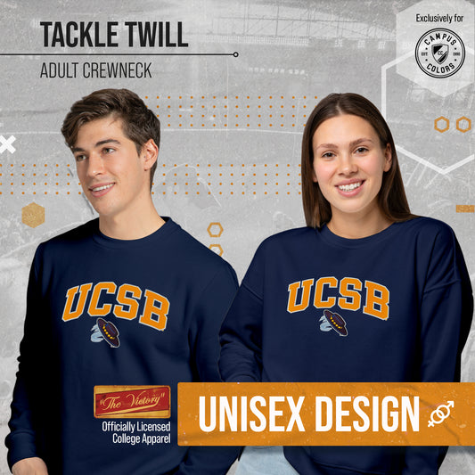 UCSB Gauchos NCAA Adult Tackle Twill Crewneck Sweatshirt - Navy