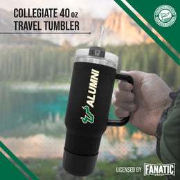 USF Bulls Collegiate 40oz Stainless Steel Travel Tumbler with Handle for Alumni - Black