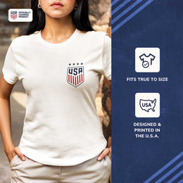 USA National Team The Victory Officially Licensed US Adult National Soccer Team Lindsey Horan Name & Number T-Shirt - White #10