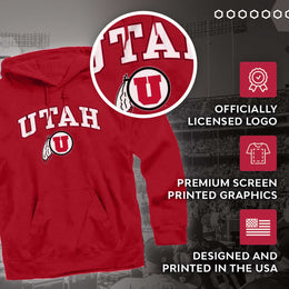 Utah Utes Adult Arch & Logo Soft Style Gameday Hooded Sweatshirt - Red
