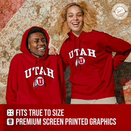 Utah Utes Adult Arch & Logo Soft Style Gameday Hooded Sweatshirt - Red
