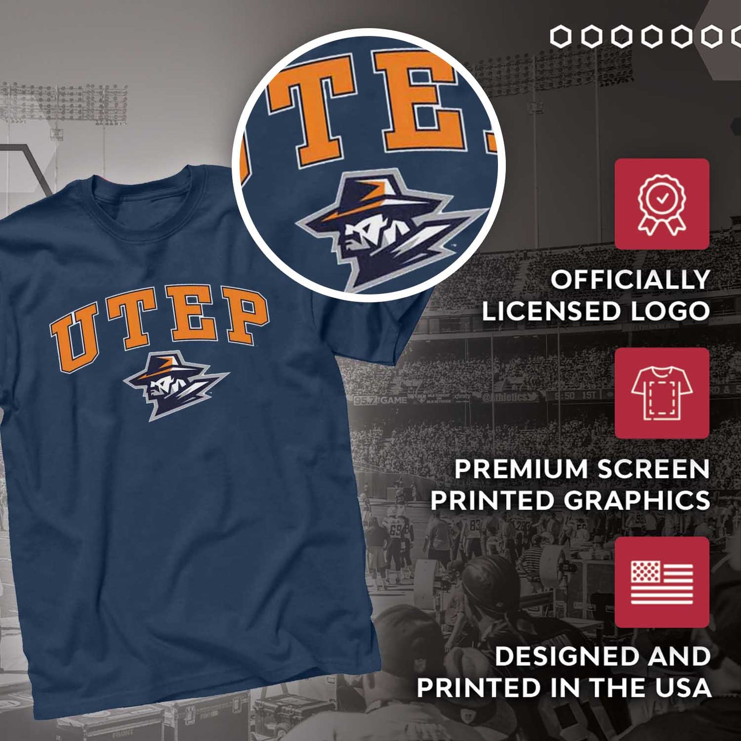 UTEP Miners NCAA Adult Gameday Cotton T-Shirt - Navy