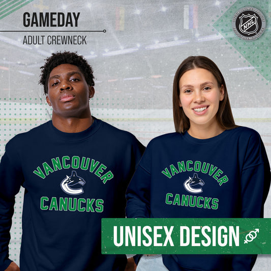 Vancouver Canucks Adult NHL Gameday Crewneck Sweatshirt - Navy