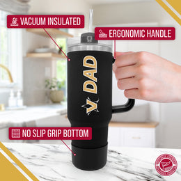 Vanderbilt Commodores Collegiate 40oz Stainless Steel Travel Tumbler with Handle for Dad - Black
