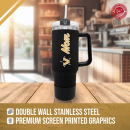 Vanderbilt Commodores Collegiate 40oz Stainless Steel Travel Tumbler with Handle for Mom - Black