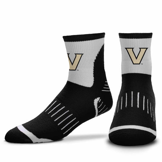 Vanderbilt Commodores Adult NCAA Surge Quarter Length Crew Socks - Black