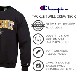 Vanderbilt Commodores Adult Tackle Twill Crewneck - Black