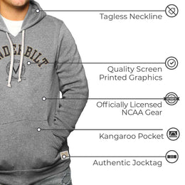 Vanderbilt Commodores College Gray University Seal Hooded Sweatshirt - Gray