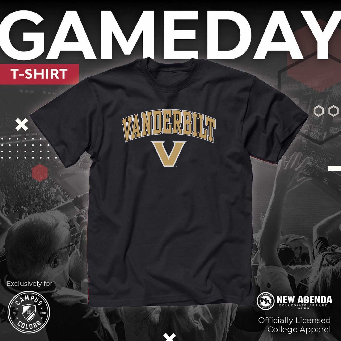 Vanderbilt Commodores NCAA Adult Gameday Cotton T-Shirt - Black