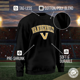 Vanderbilt Commodores Adult Arch & Logo Soft Style Gameday Crewneck Sweatshirt - Black
