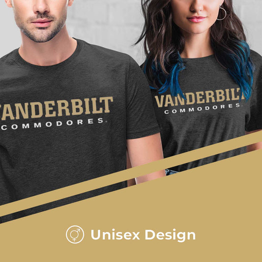 Vanderbilt Commodores Campus Colors NCAA Adult Cotton Blend Charcoal Tagless T-Shirt - Charcoal