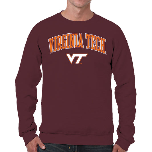 Virginia Tech Hokies Adult Arch & Logo Soft Style Gameday Crewneck Sweatshirt - Maroon