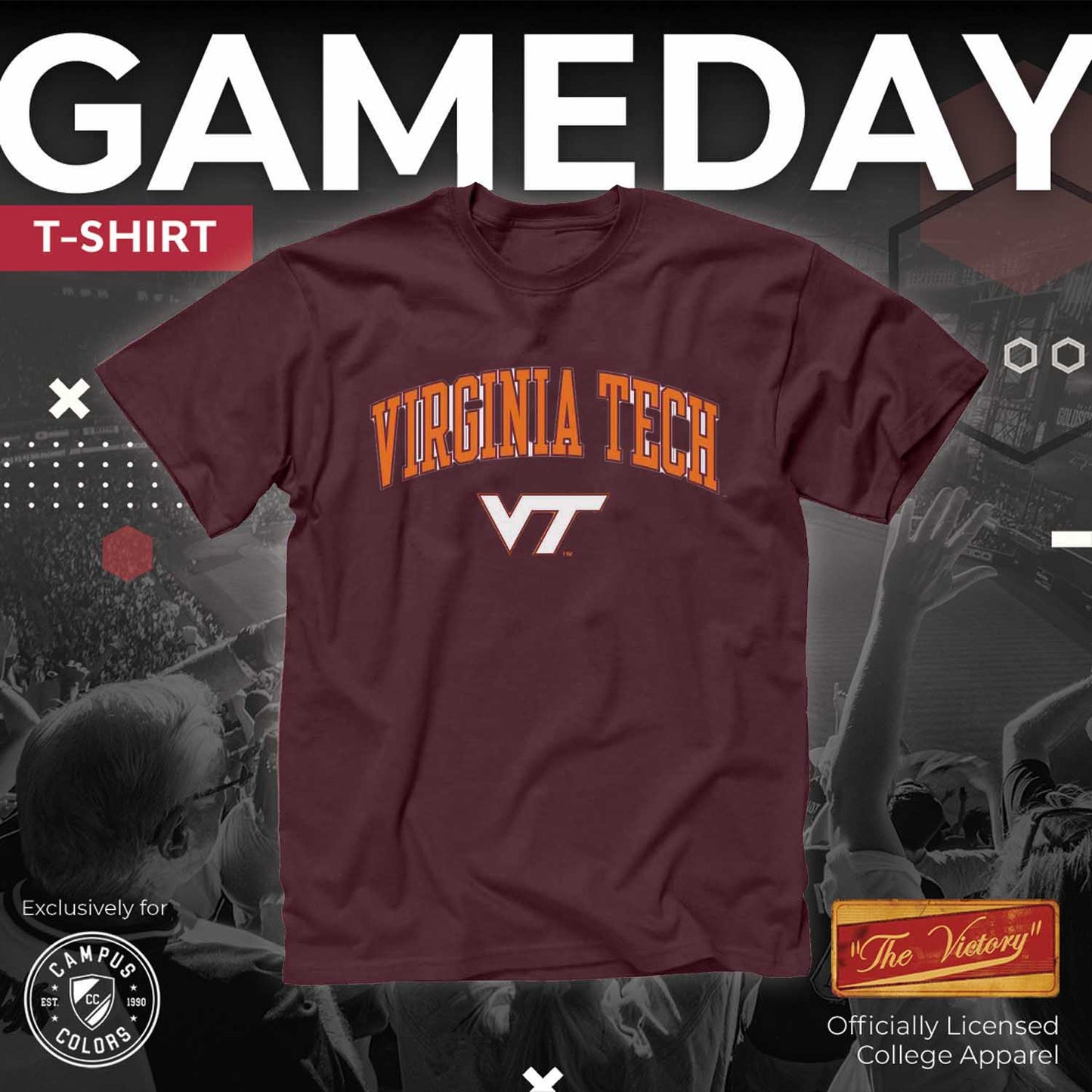 Virginia Tech Hokies NCAA Adult Gameday Cotton T-Shirt - Maroon