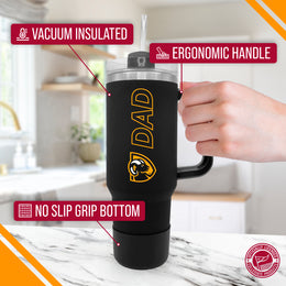 VCU Rams Collegiate 40oz Stainless Steel Travel Tumbler with Handle for Dad - Black