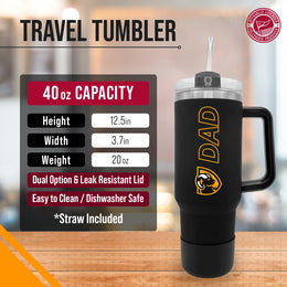 VCU Rams Collegiate 40oz Stainless Steel Travel Tumbler with Handle for Dad - Black