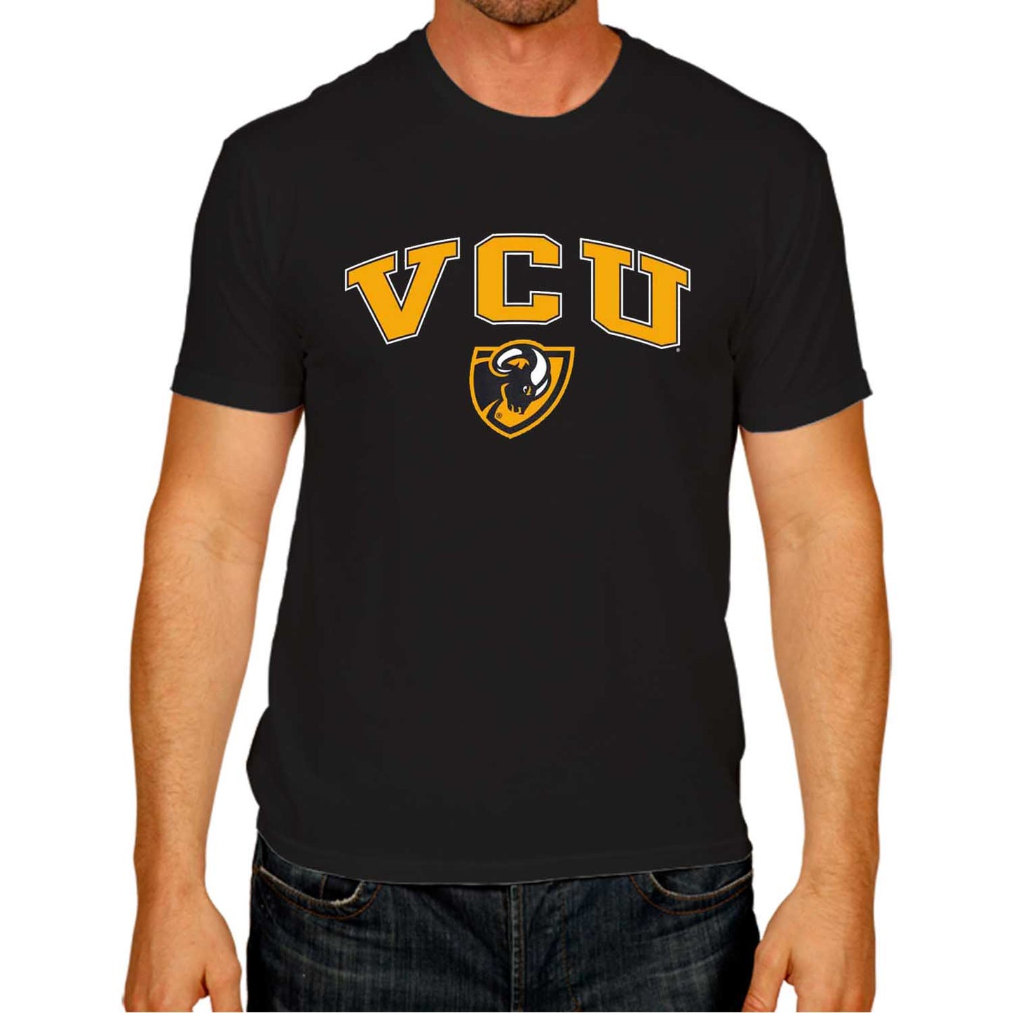 VCU Rams  Arch and Logo Short Sleeve T-shirt - Black