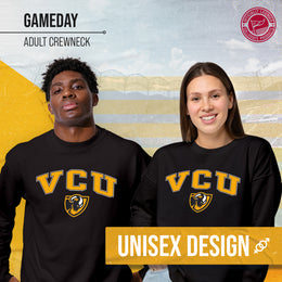 VCU Rams Adult Arch & Logo Soft Style Gameday Crewneck Sweatshirt - Black