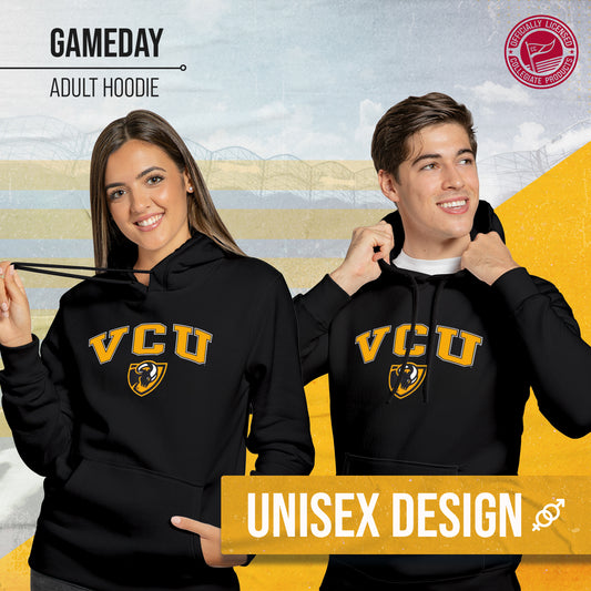 VCU Rams Adult Arch & Logo Soft Style Gameday Hooded Sweatshirt - Black