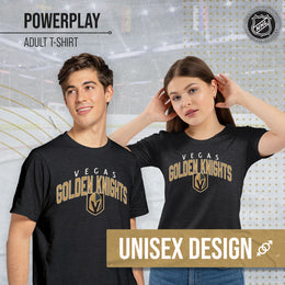 Las Vegas Golden Knights NHL Adult Powerplay Heathered Unisex T-Shirt - Black Heather